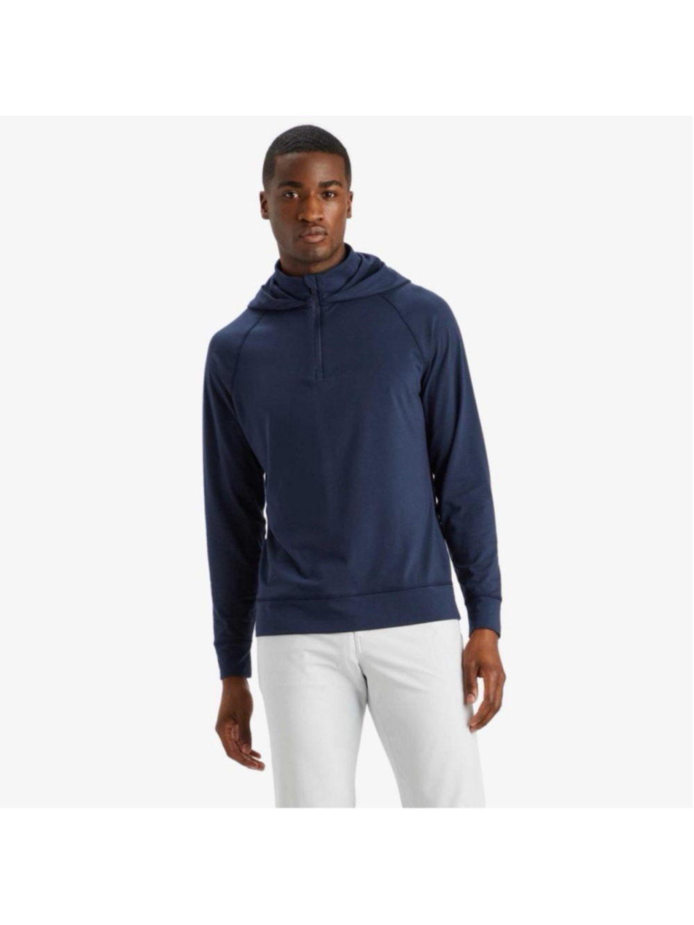 G/Fore Luxe Mid Layer Golf Pullover 1/4 Zip Performance Hoodie Mens M Navy